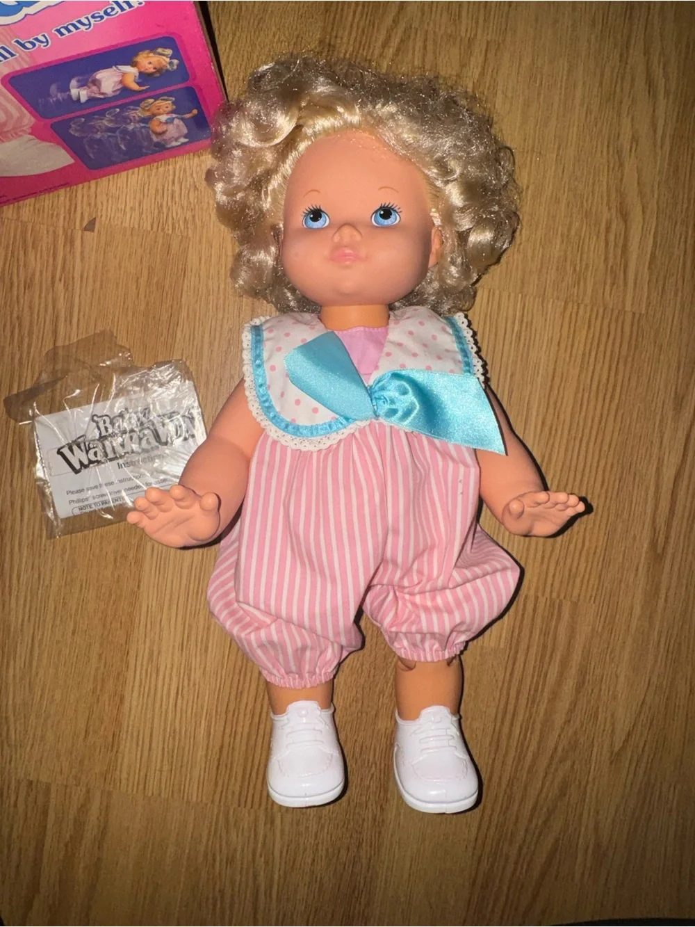 Vintage 1991 Hasbro Baby Wanna Walk baby doll